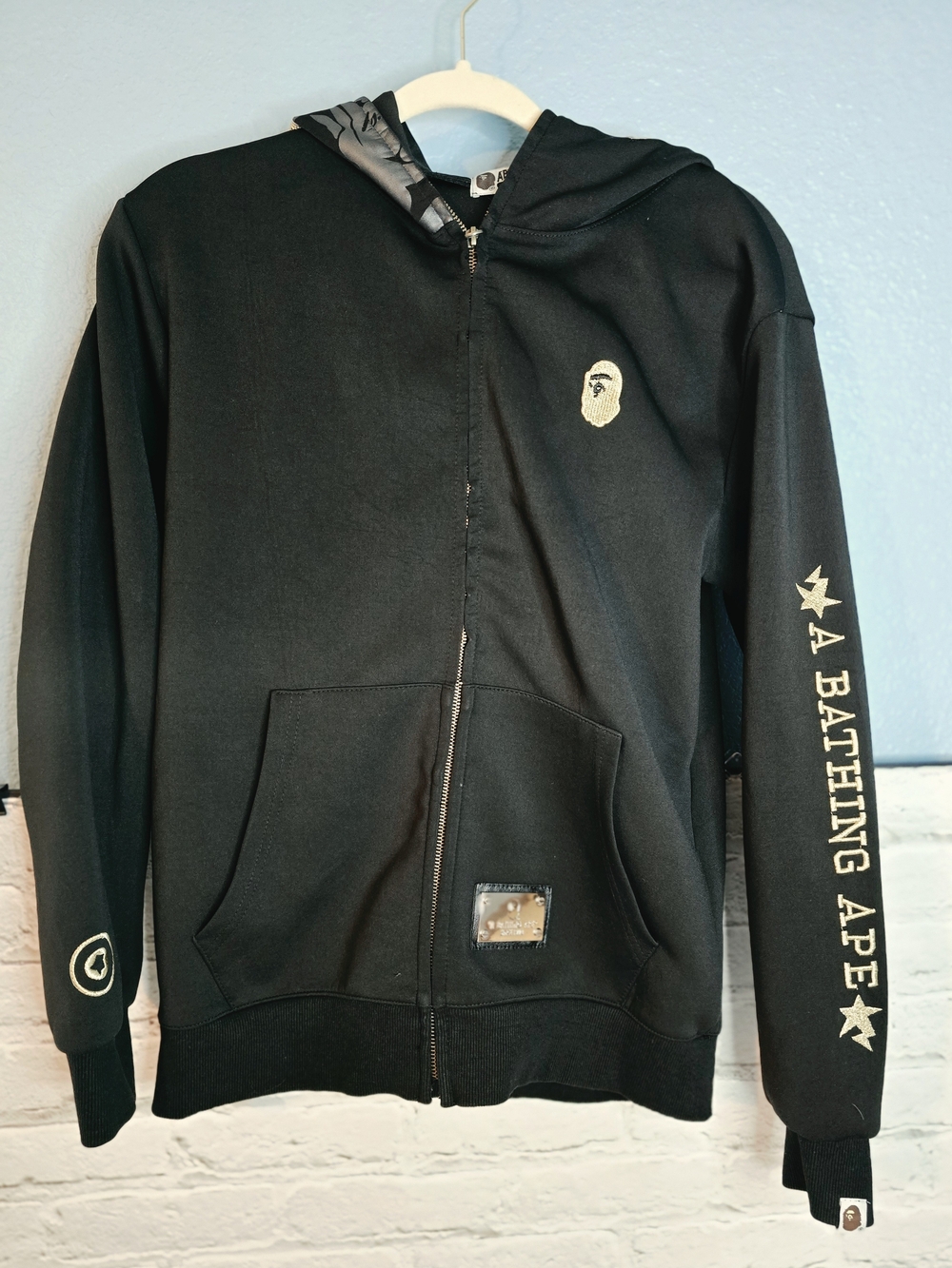 A Bathing Ape Black Full-Zip Hoodie Jacket Sz L
